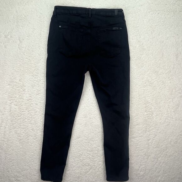 7 For All Mankind‎ The High Waist Skinny Jeans Size 32x27 Stretch Black Denim - Picture 4 of 7
